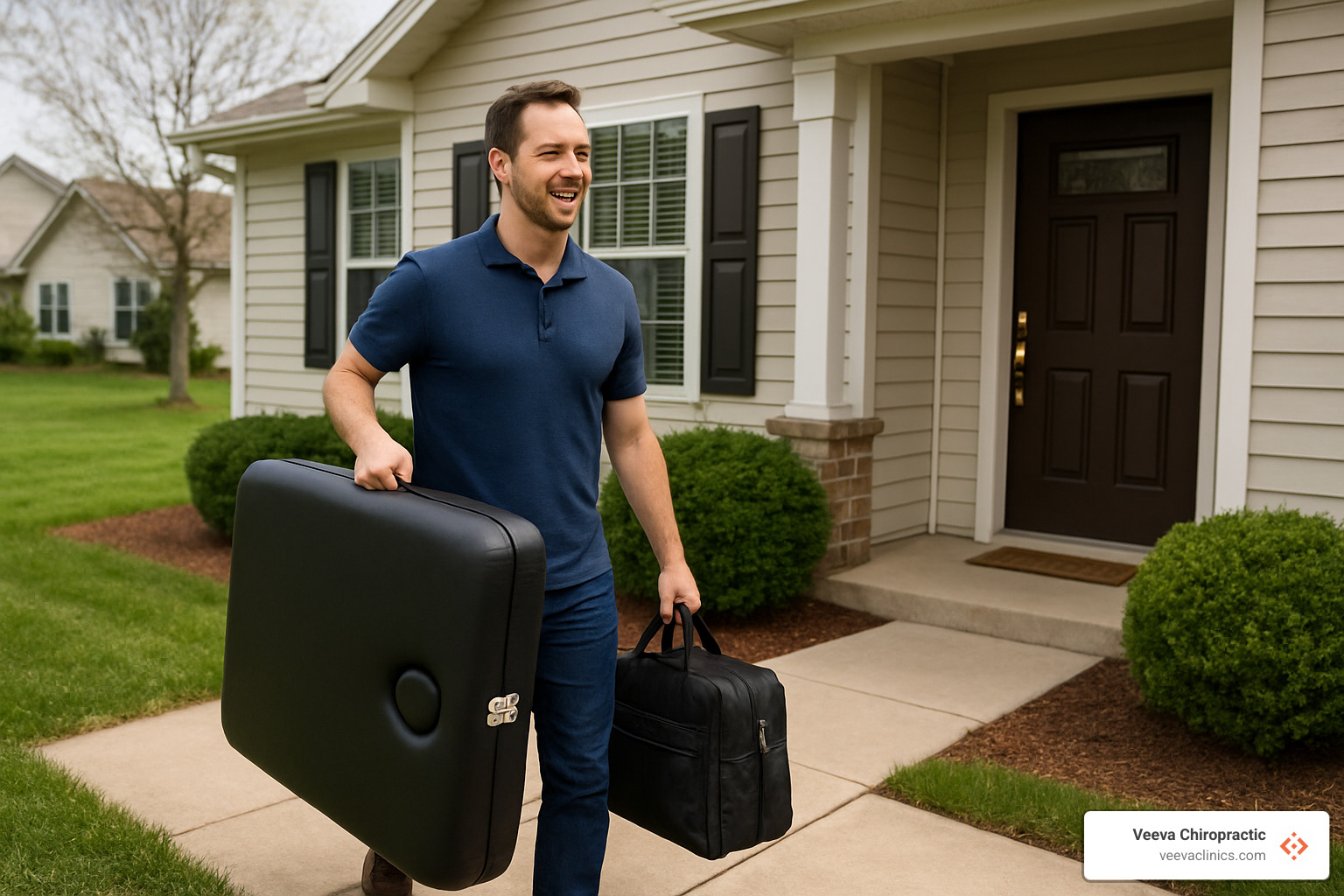massage therapist with mobile equipment bag - Massage therapy session cost