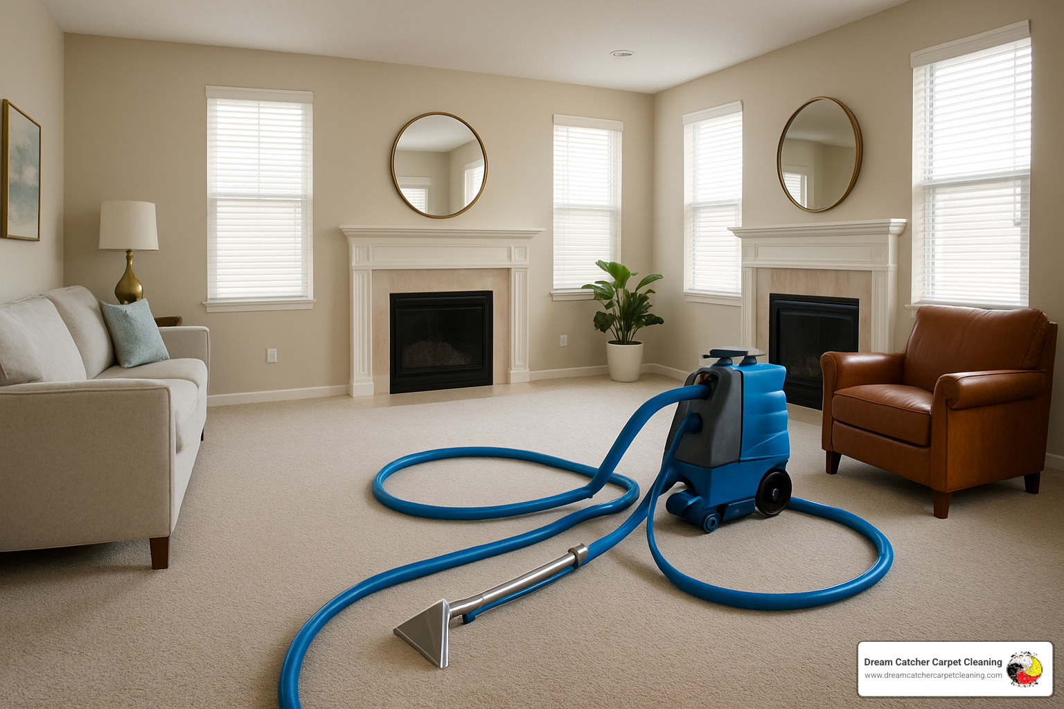 living room with furniture moved and carpet preparation setup - who cleans carpets near me