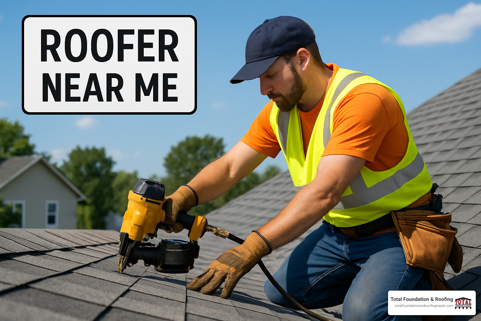 Satisfied homeowner signing project completion paperwork with professional roofing contractor - roofer near me