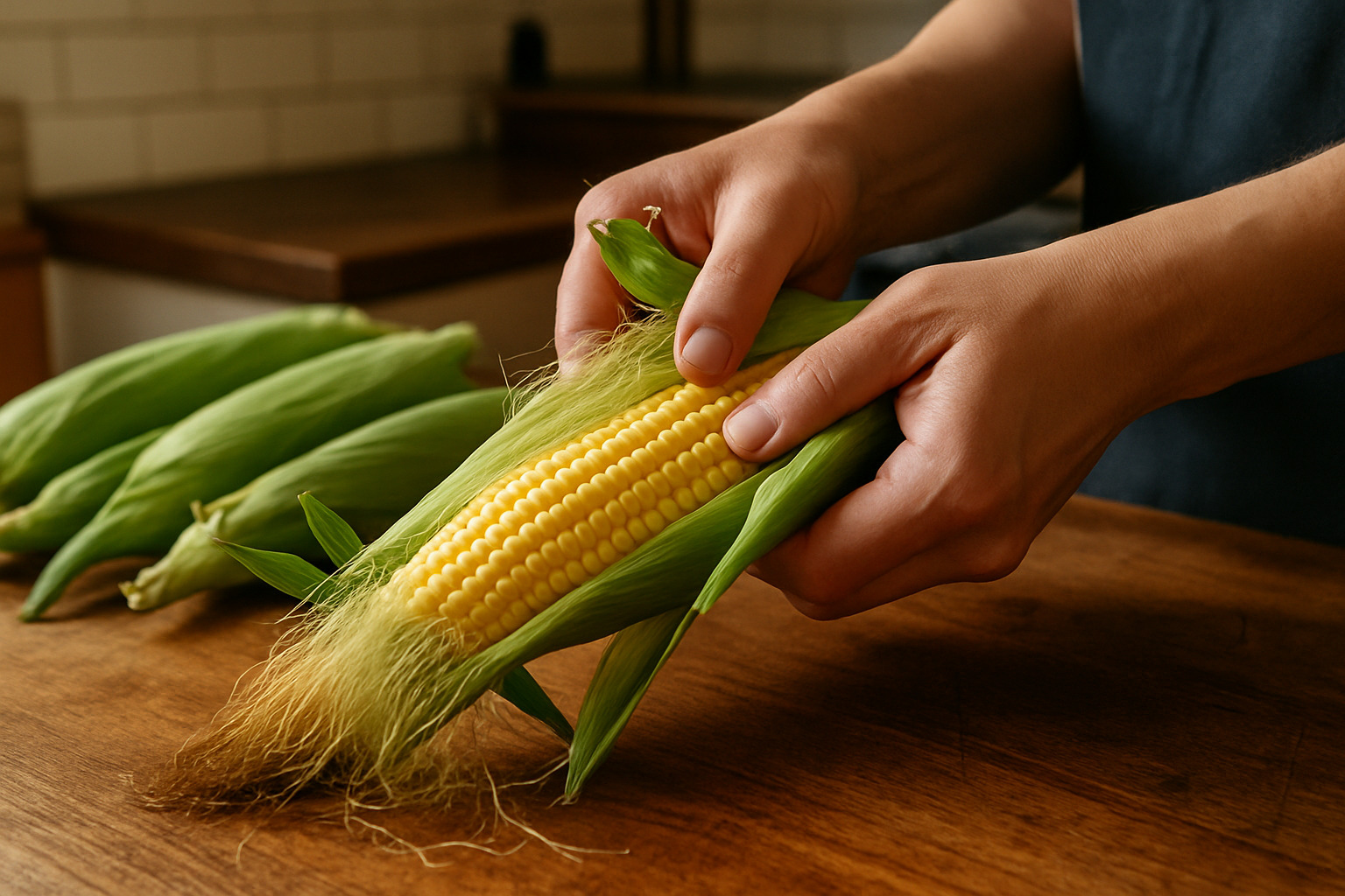 husks and silks removal process - how long to boil corn on the cob