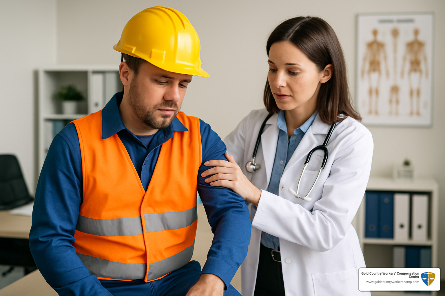 doctor examining injured worker - workers' compensation california