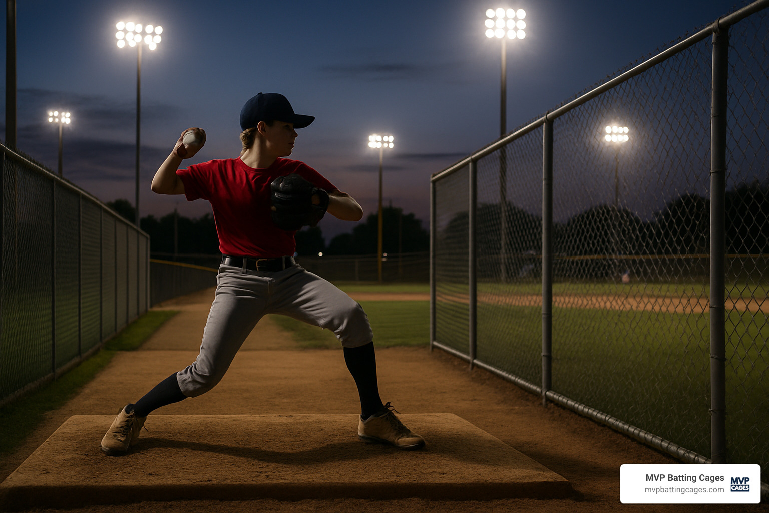 pitcher warming up in outdoor bullpen area - outdoor batting cages chandler az