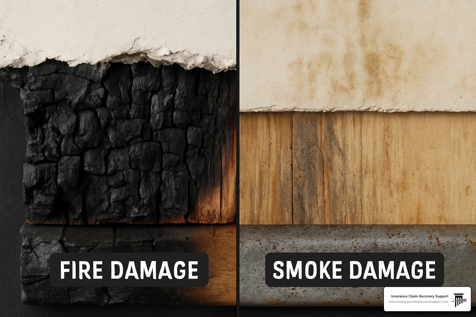 comparison of smoke damage versus fire damage on building materials - smoke damage adjuster