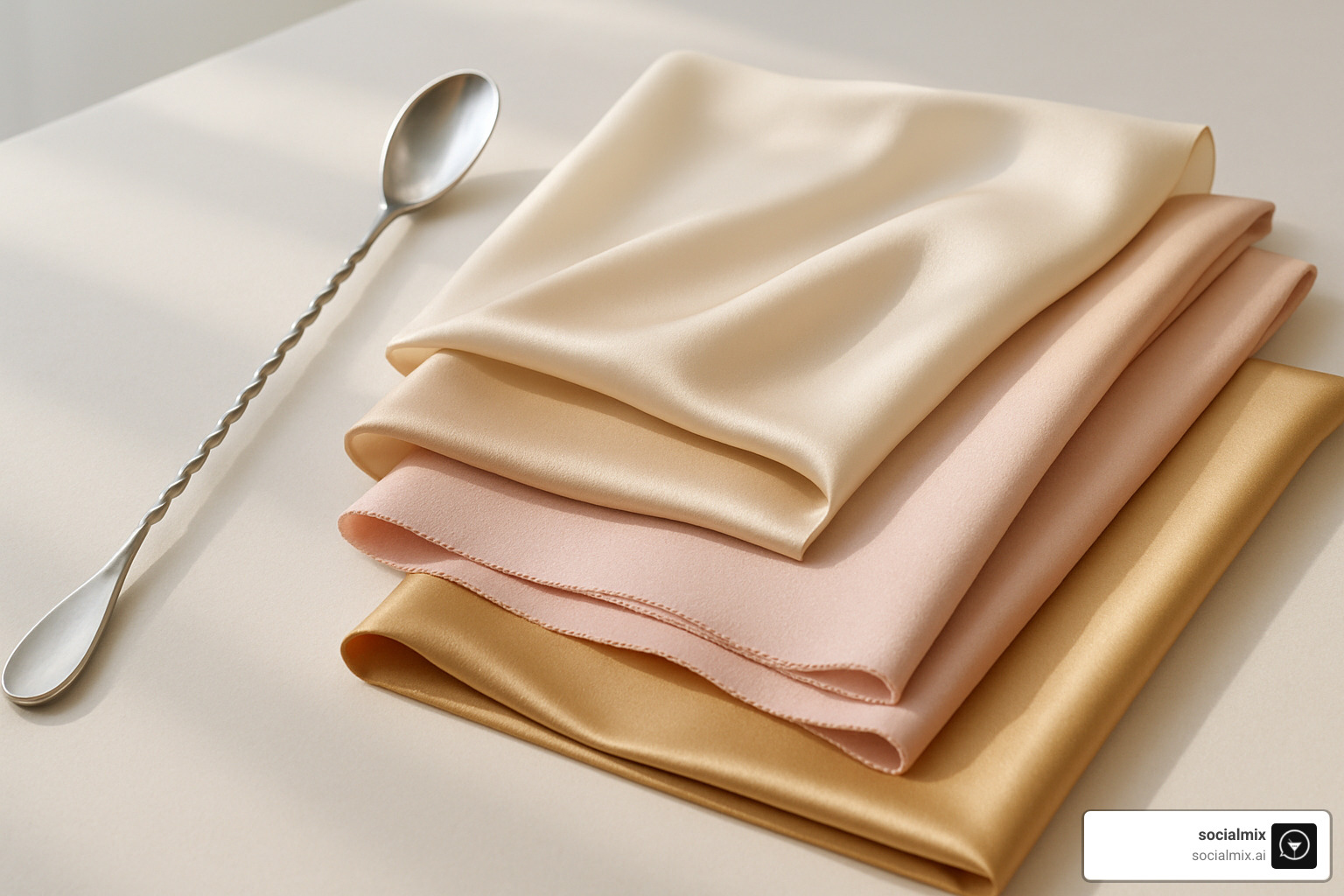 bar spoon with fabric swatches - Neat cocktail dresses