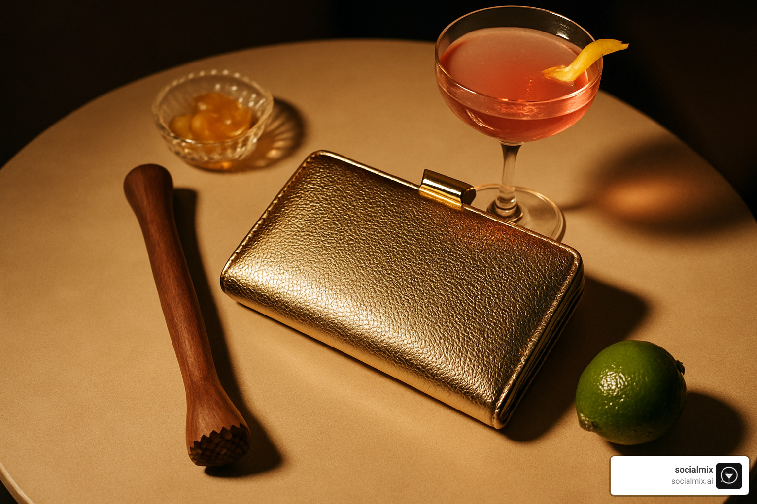 muddler with metallic clutch - Neat cocktail dresses