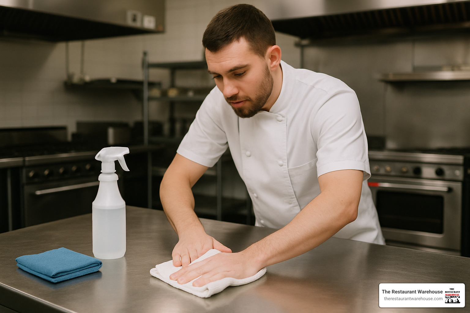 Proper cleaning technique for stainless steel table - commercial kitchen stainless steel tables