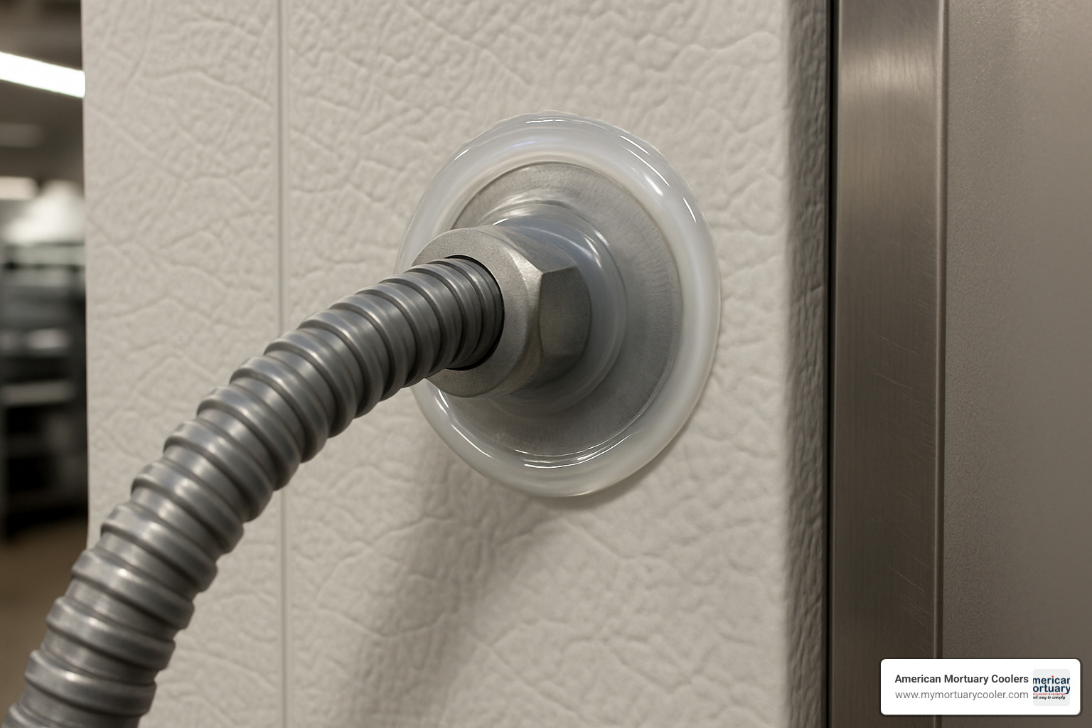 Properly sealed conduit penetration with silicone sealant - commercial walk in freezer wiring diagram