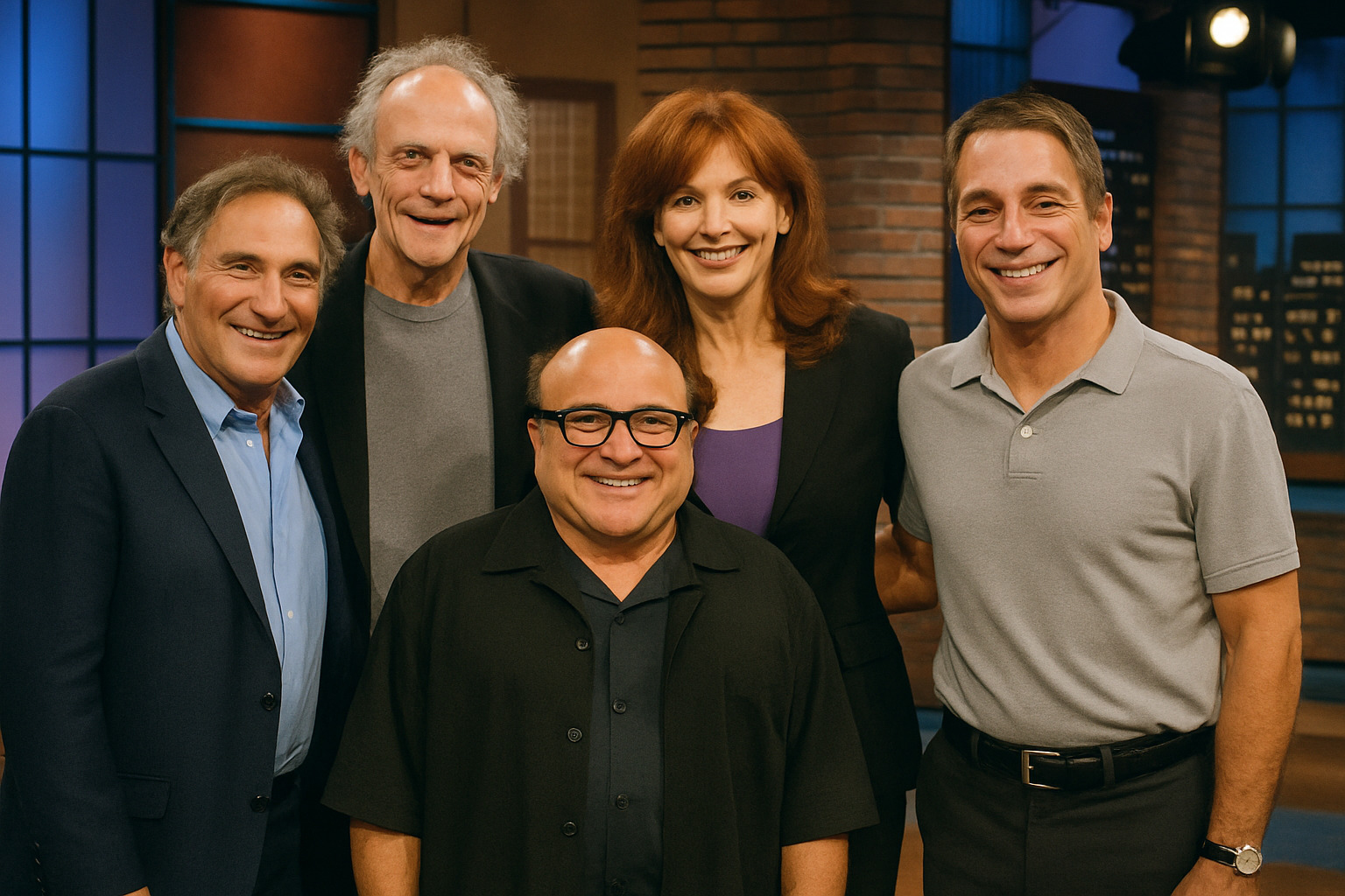 Danny DeVito with the cast of Taxi during a reunion - danny devito Danny DeVito with the cast of Taxi during a reunion - danny devito
