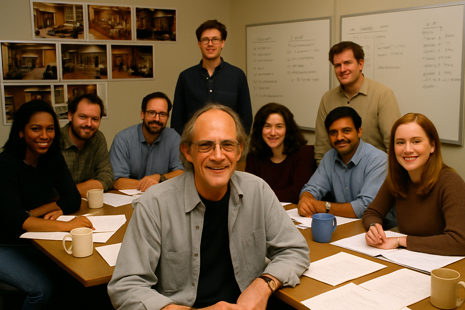 Frasier writers' room with Christopher Lloyd - christopher lloyd Frasier writers' room with Christopher Lloyd - christopher lloyd