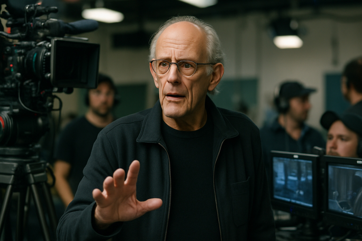 Christopher Lloyd on set with modern TV production - christopher lloyd Christopher Lloyd on set with modern TV production - christopher lloyd