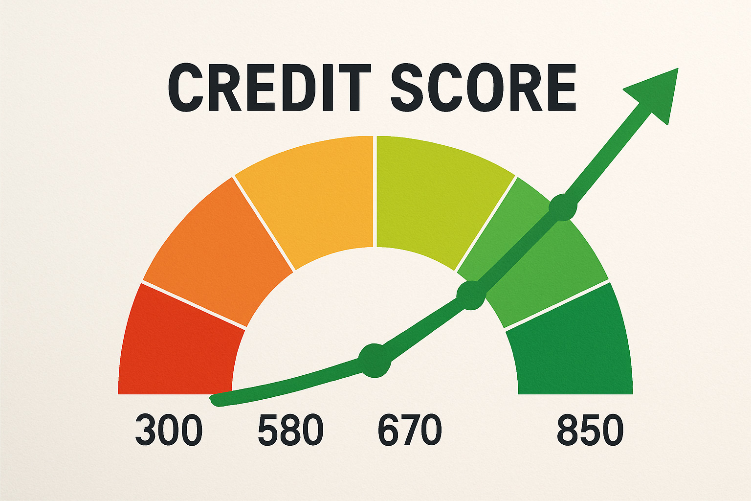 upward trending credit score graph - credit score improvement