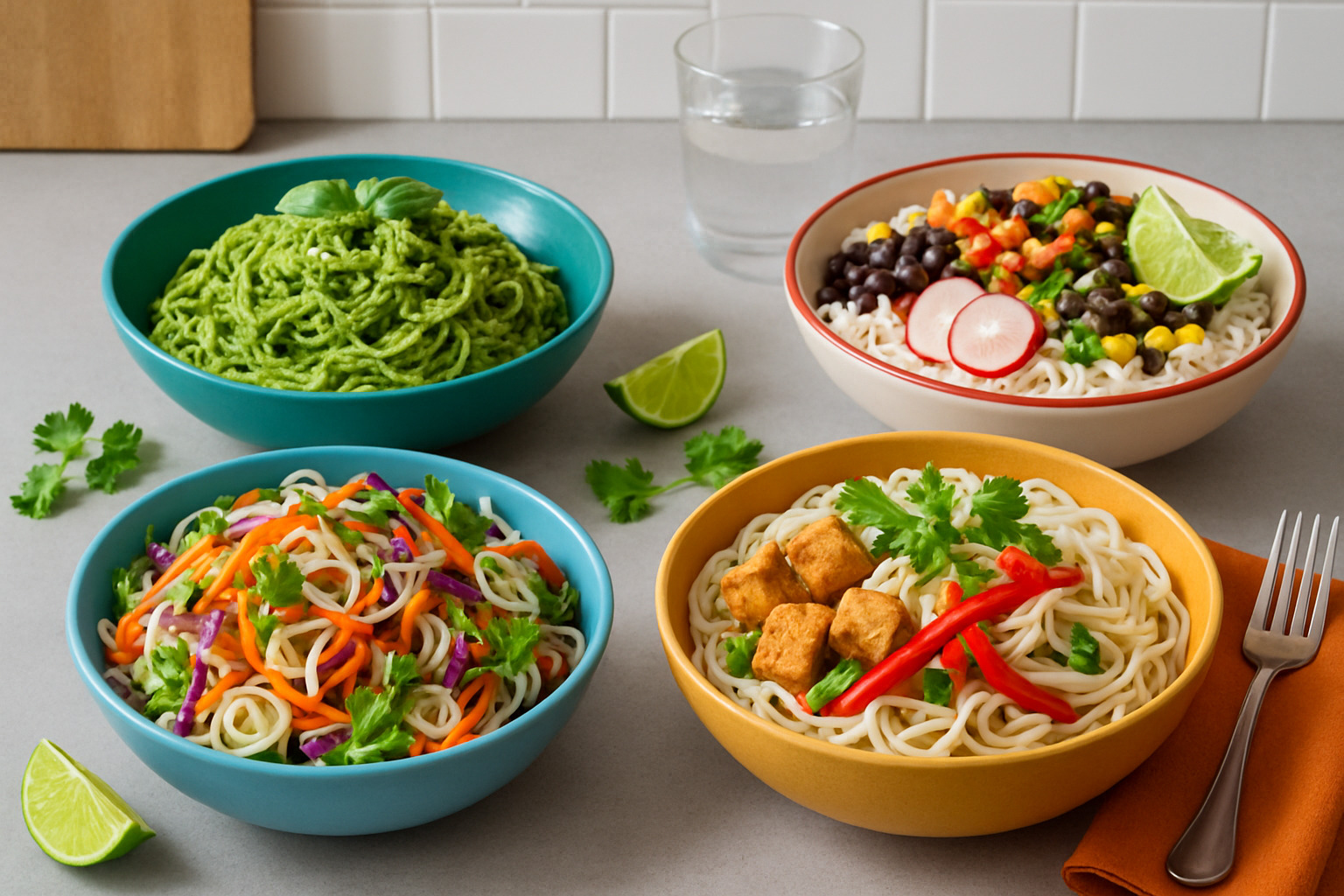 Creative rice noodle dishes including fusion preparations - rice noodles
