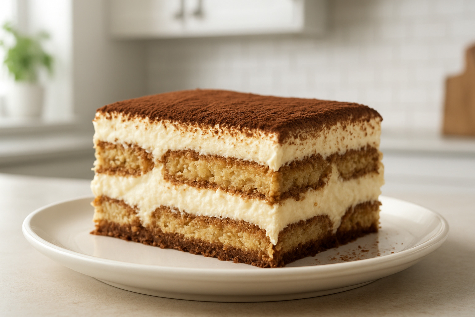 tiramisu slice - mascarpone
