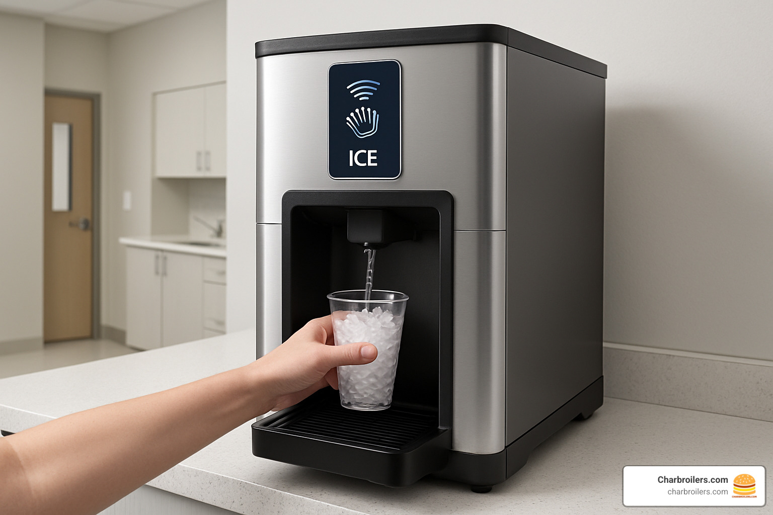 countertop ice dispenser - commercial ice maker and bin