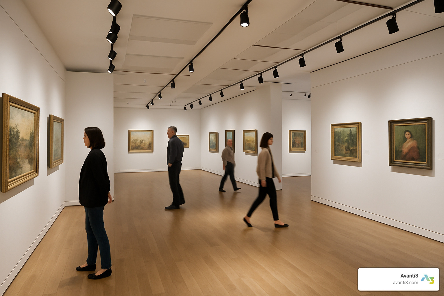 final gallery layout with optimal lighting and visitor flow - art for exhibition