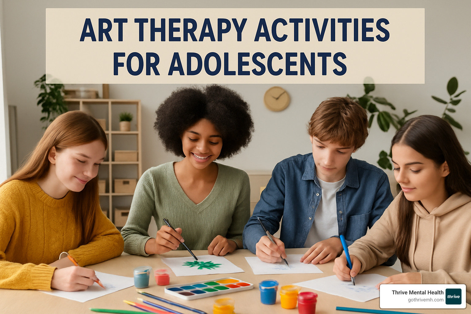 Example of an emotion color wheel with different feelings mapped to various colors and patterns - art therapy activities for adolescents