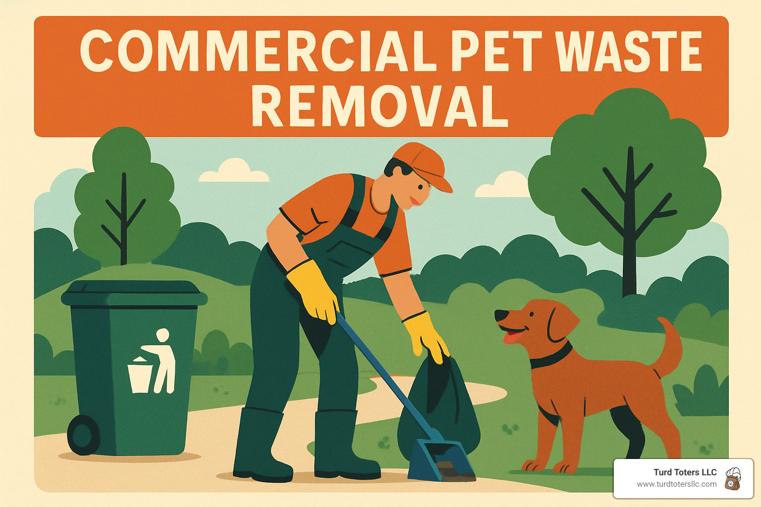 Professional technician servicing waste station at apartment complex - commercial pet waste removal
