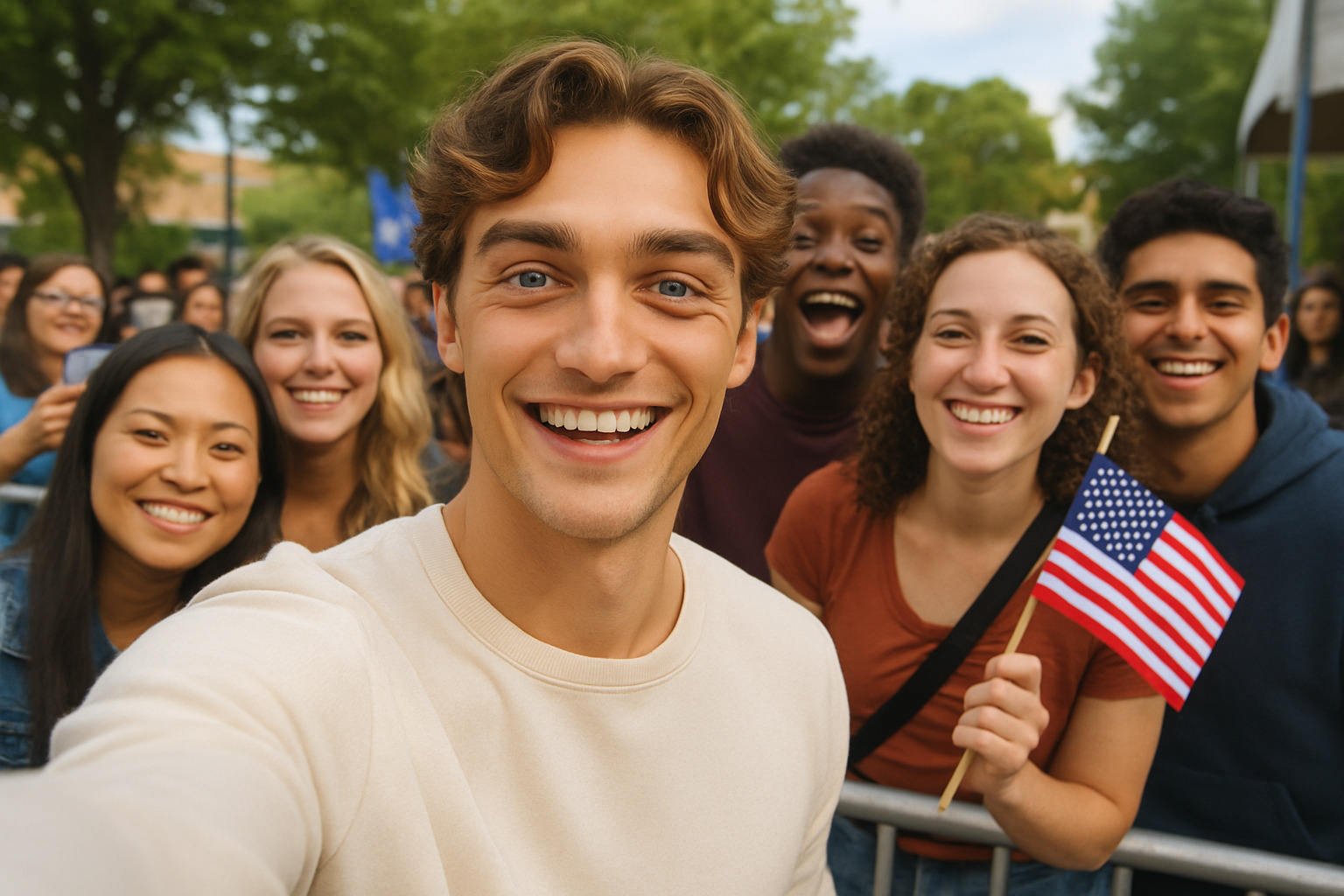selfie with fans - gavin casalegno