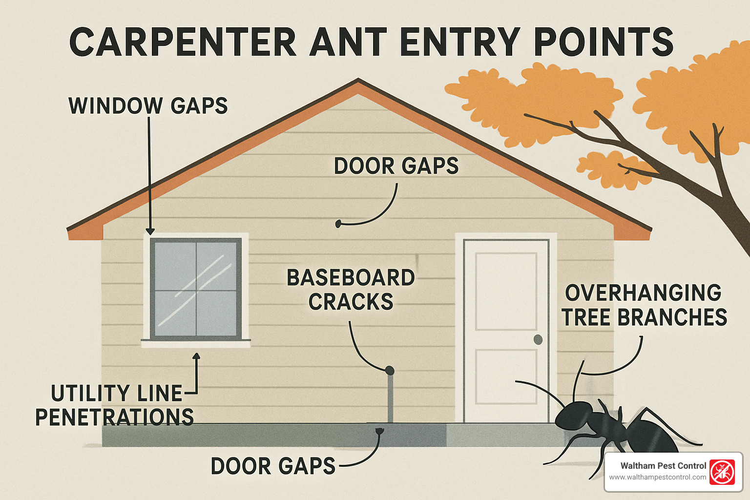 carpenter ant entry points around bedroom - carpenter ants in bed