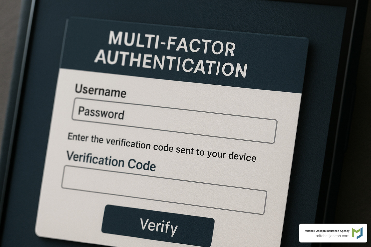 multi-factor authentication login screen - Cyber insurance for law firms