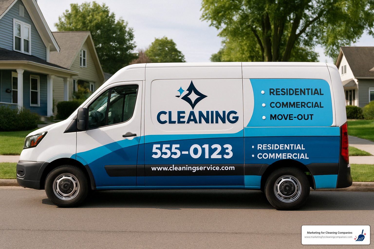 branded cleaning van - best leads for cleaning services