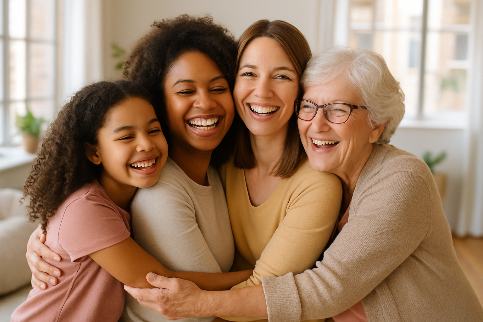 intergenerational women celebrating together - natural beauty confidence