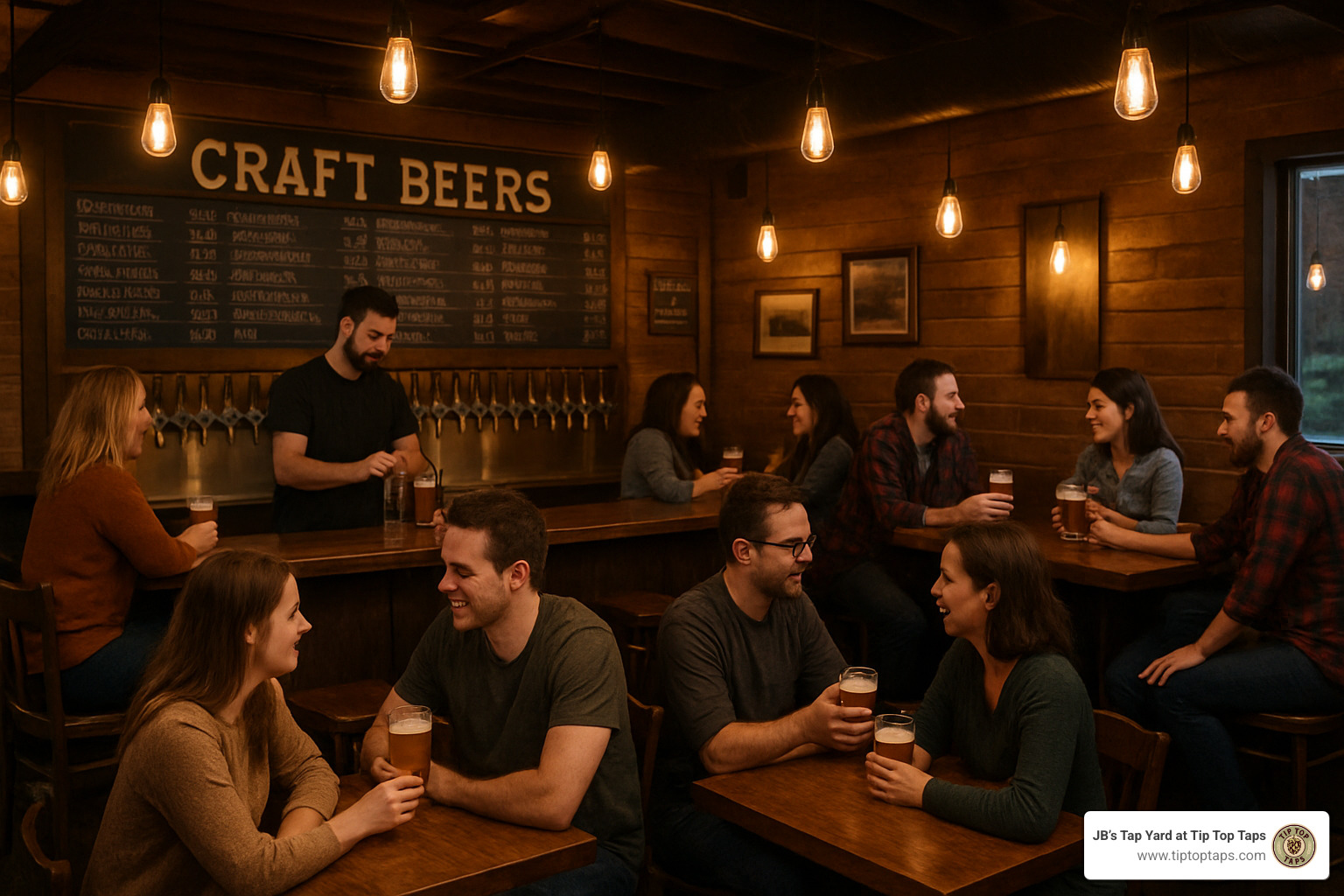 cozy craft beer taproom with warm lighting - craft beer close to me