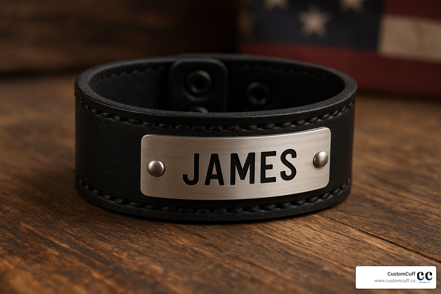 Top-rated leather cuff bracelet with engraved metal nameplate showing premium craftsmanship and personalization options - mens name bracelets