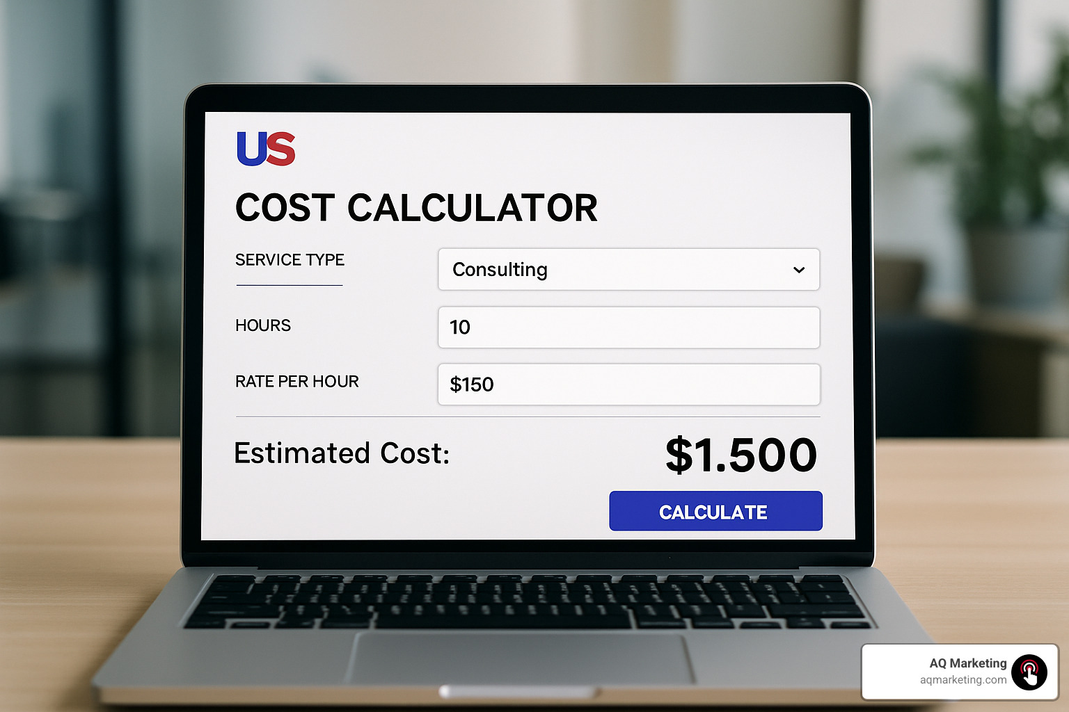 interactive cost calculator interface - seo for service providers