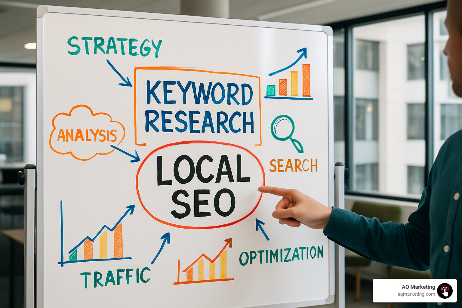 keyword research whiteboard - seo for service providers