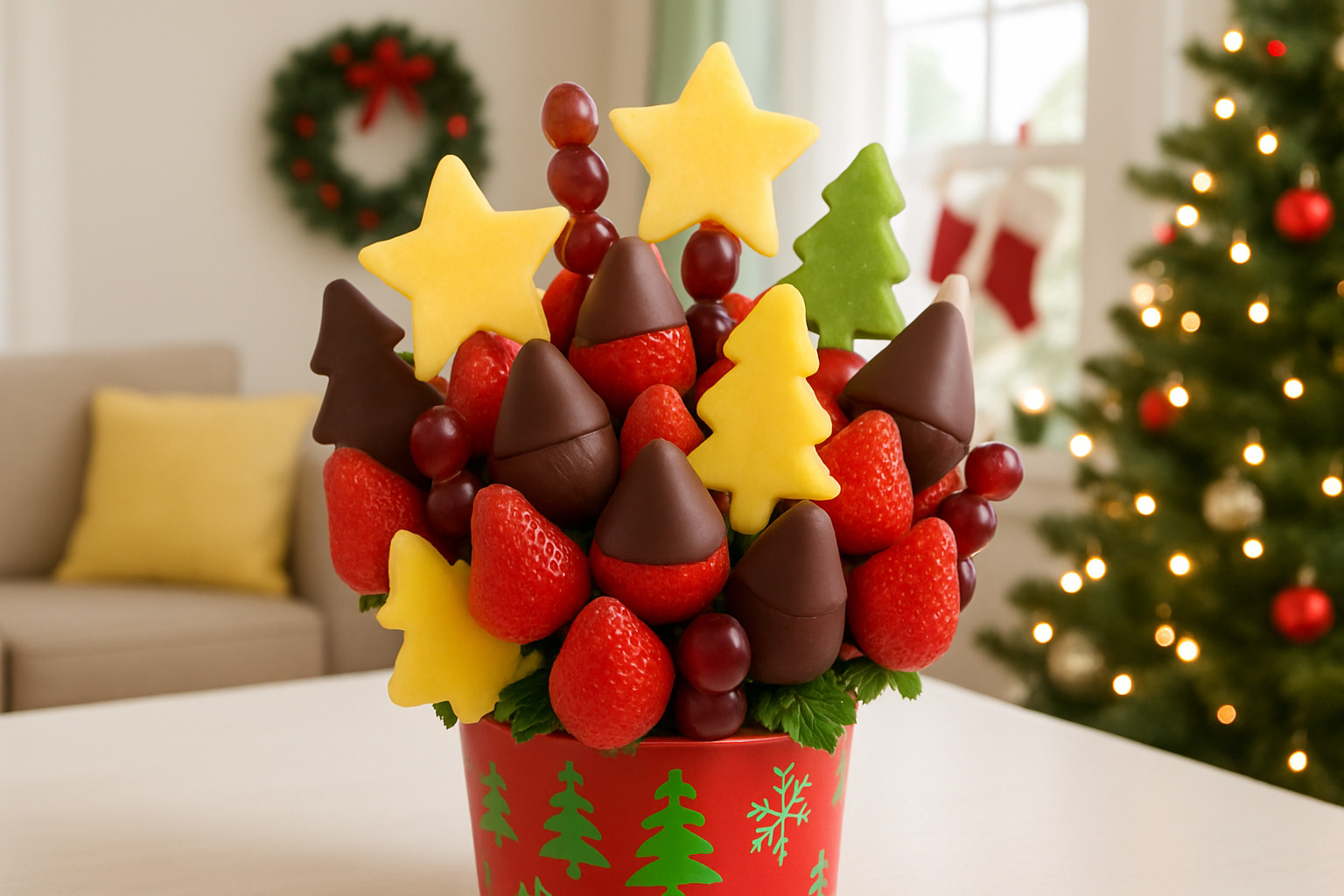 themed holiday bouquet arrangement - edible arrangements