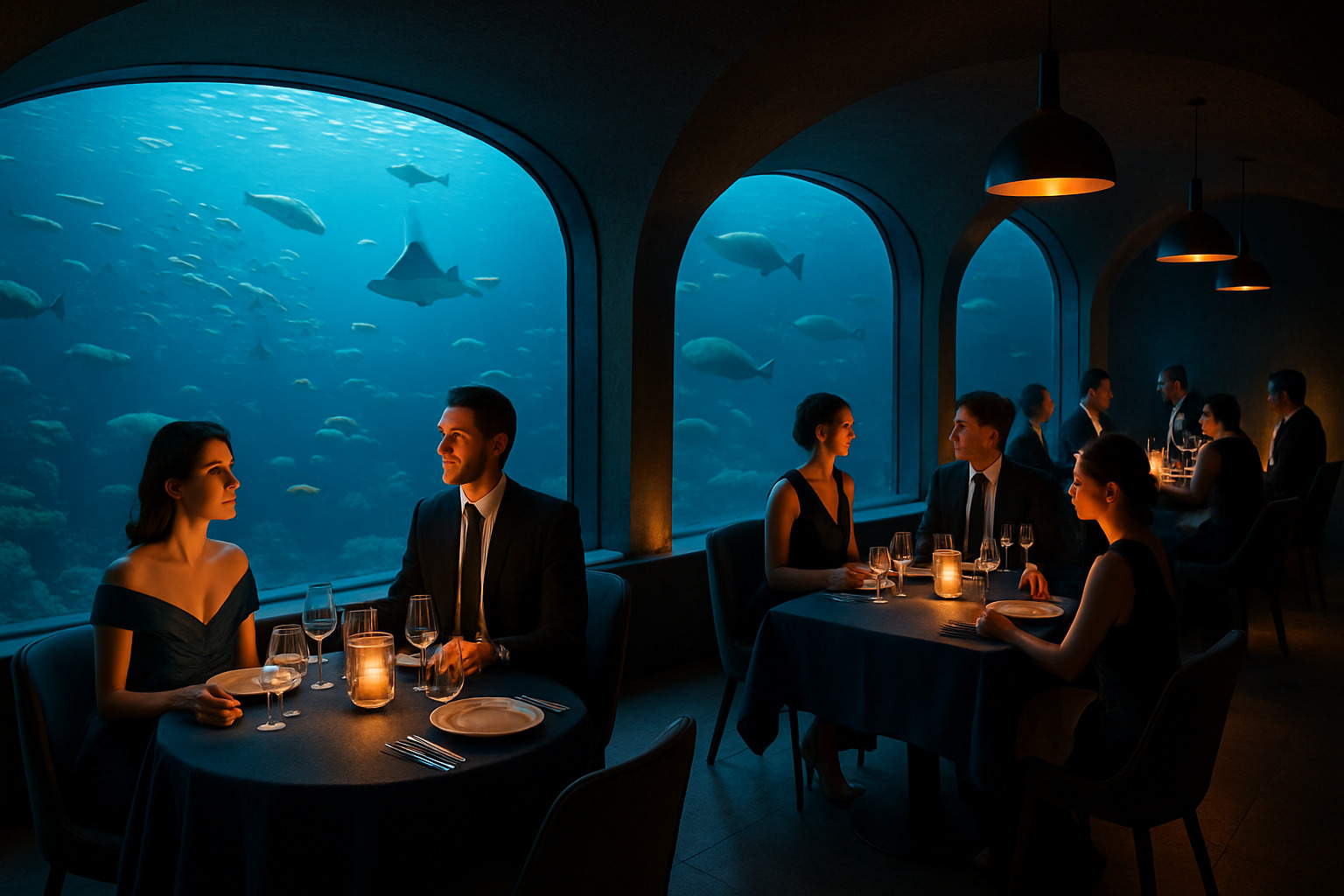 underwater restaurant dining experience - crazy places to eat