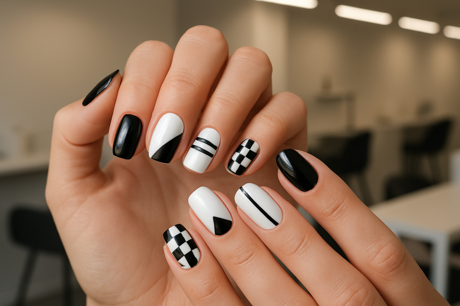 monochrome nail designs - nail designs