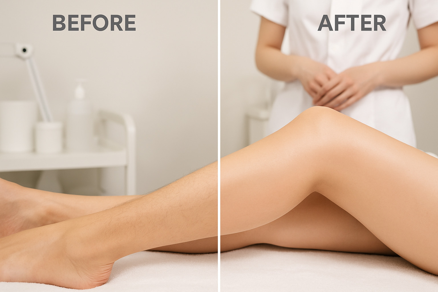 before and after waxing results - european wax