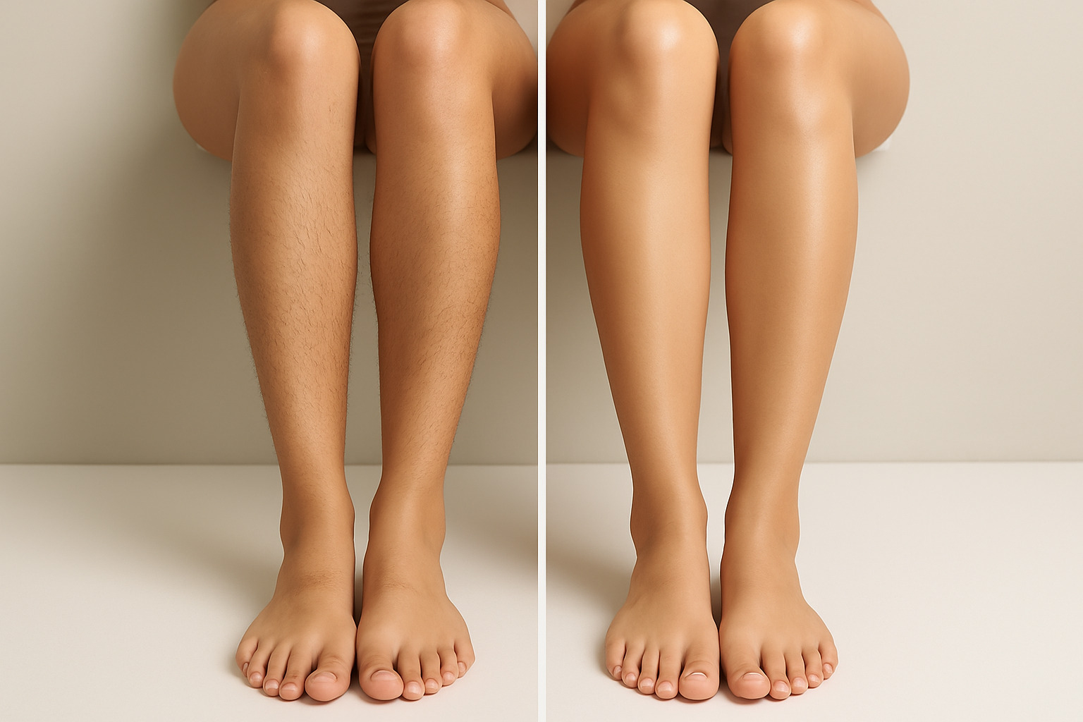 smooth waxed legs comparison - european wax