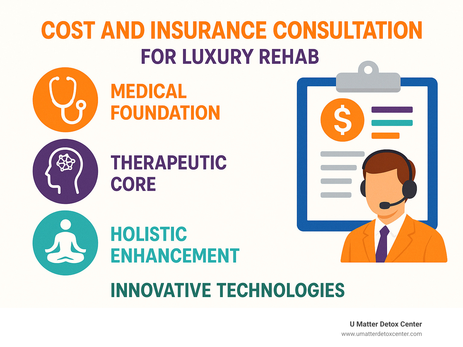 Cost and insurance consultation for luxury rehab - luxury rehab center infographic 