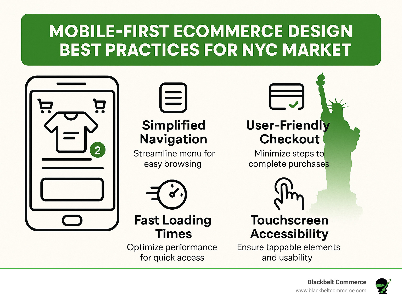 Mobile-first ecommerce design best practices for NYC market - ecommerce web design nyc infographic 