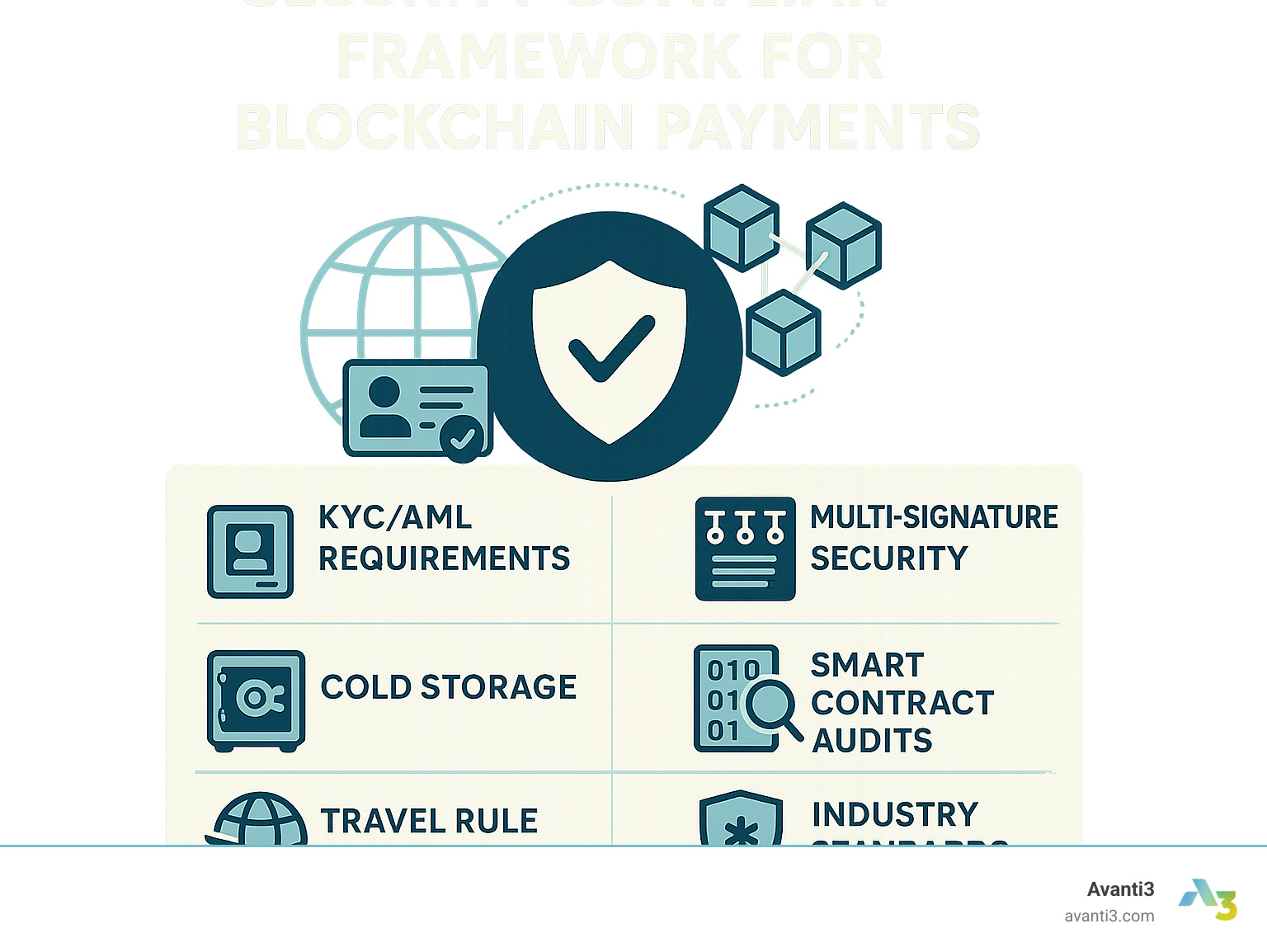 Security compliance framework for blockchain payments - Blockchain payment integration infographic 