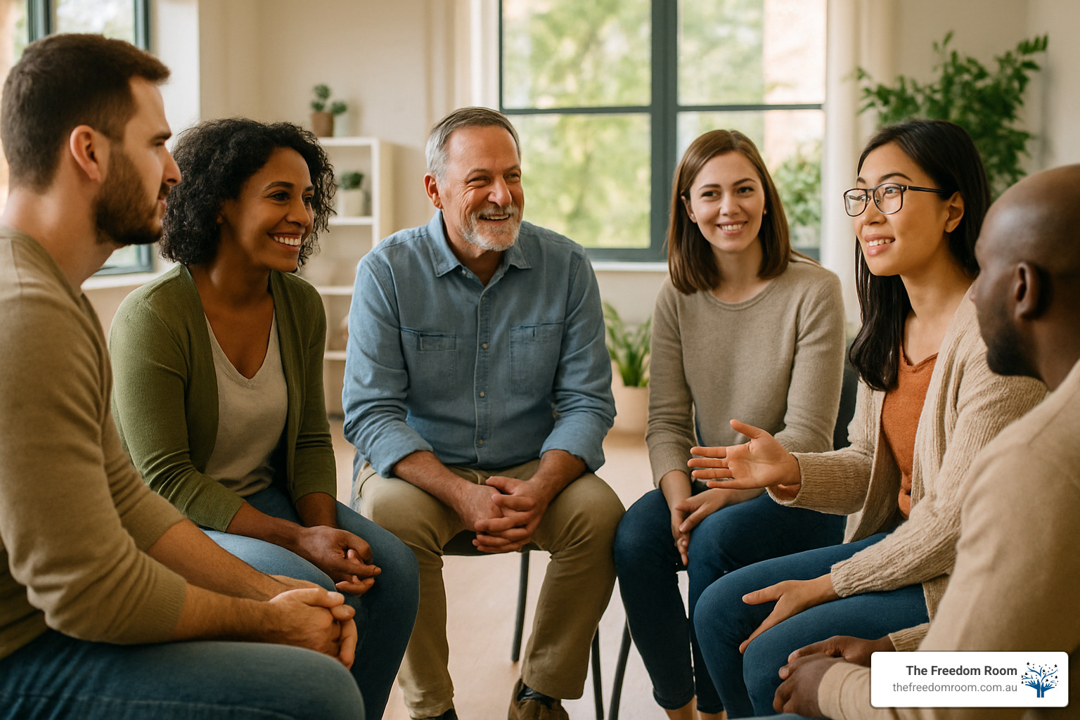 Alumni support group meeting in community setting - long term alcohol rehab brisbane