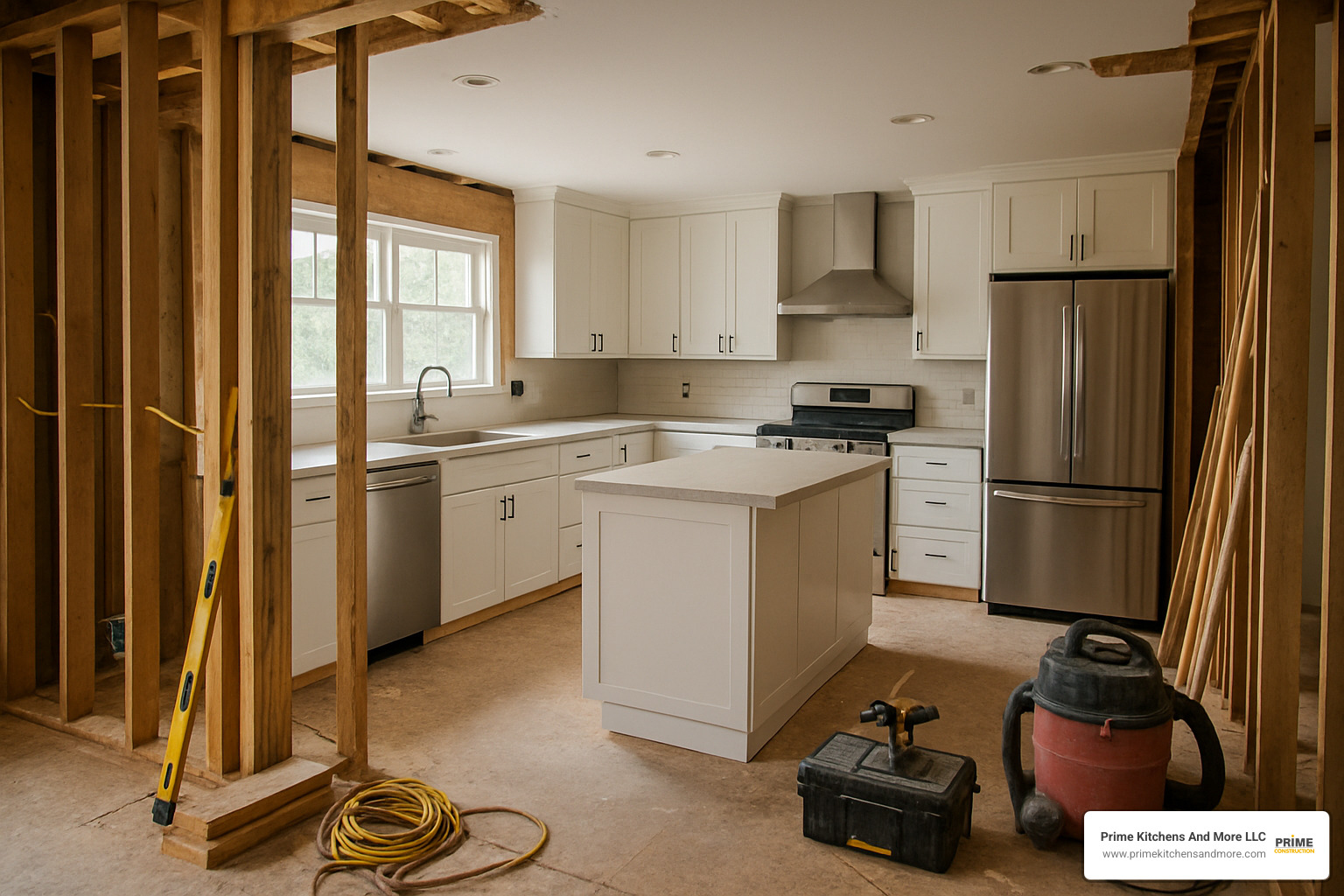 kitchen renovation showing structural changes and new layout - kitchen remodel cost orlando