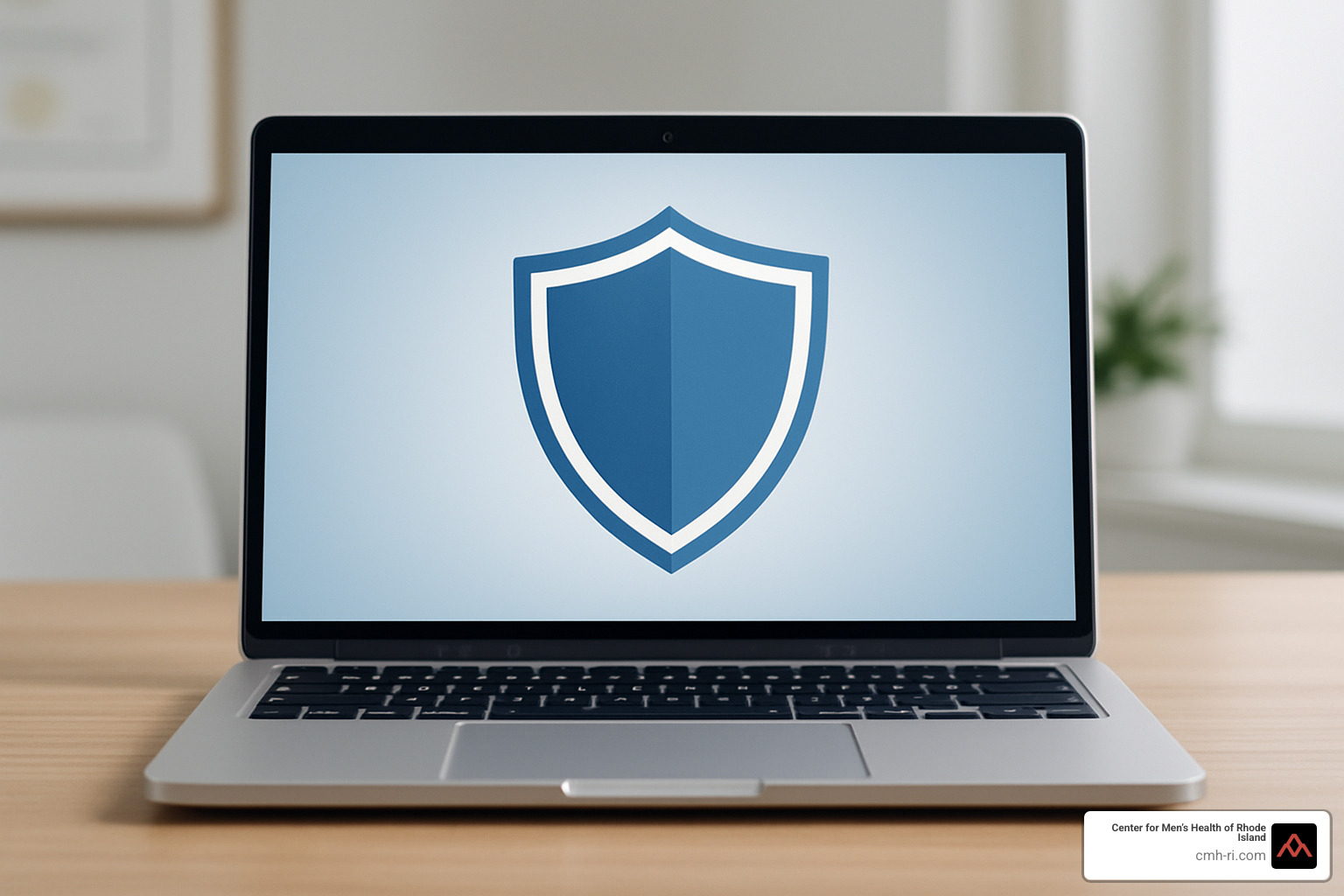 shield icon over laptop - erectile dysfunction drugs