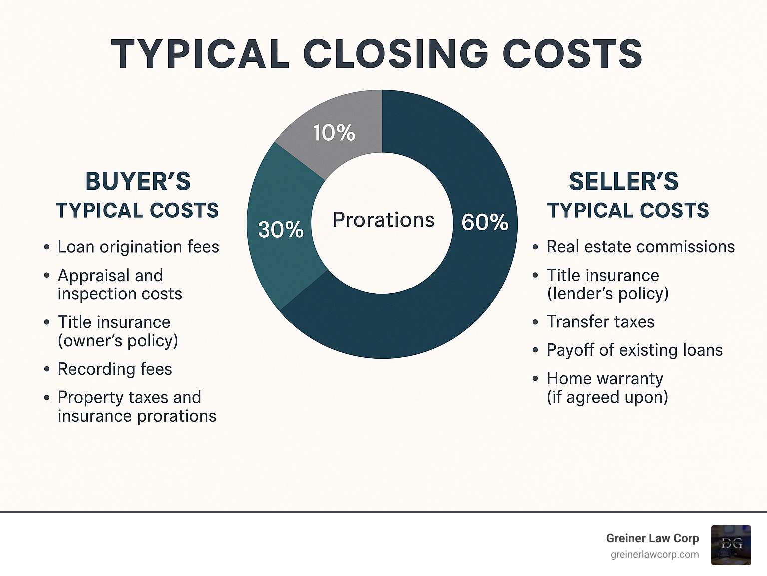 7d7d7ddb29e05904a3cb5404a7a54d556f726fd9 Buying a House? Here's How the Agreement Works Learn how the agreement to buy a house works, key clauses, timelines, disclosures, and tips to protect your interests as a buyer or seller. Infographic showing the percentage breakdown of typical closing costs for buyers and sellers in a real estate transaction - agreement to buy a house infographic