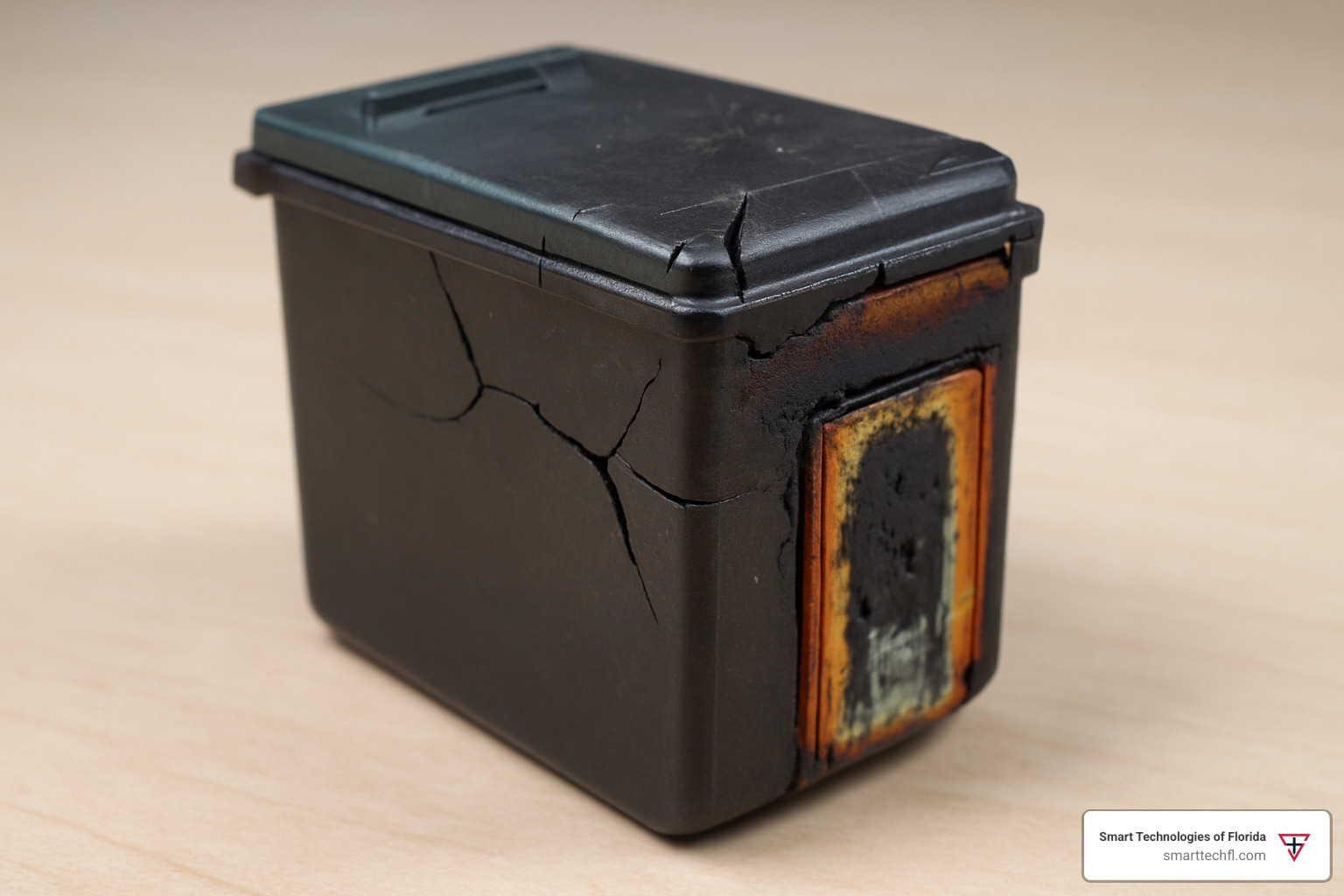 damaged ink cartridge showing cracks and burnt printhead - ink cartridge refilling