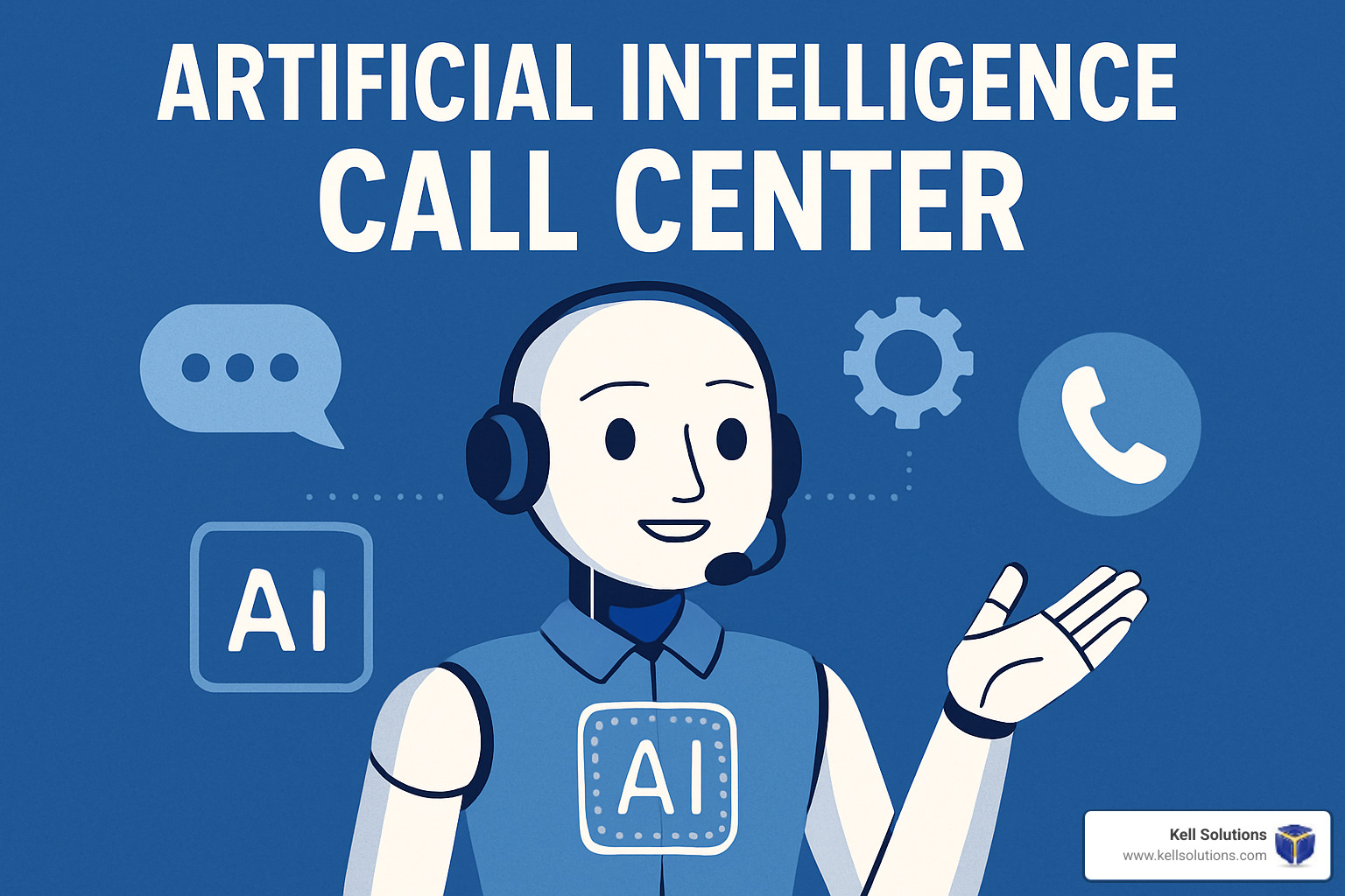 Futuristic AI call center dashboard