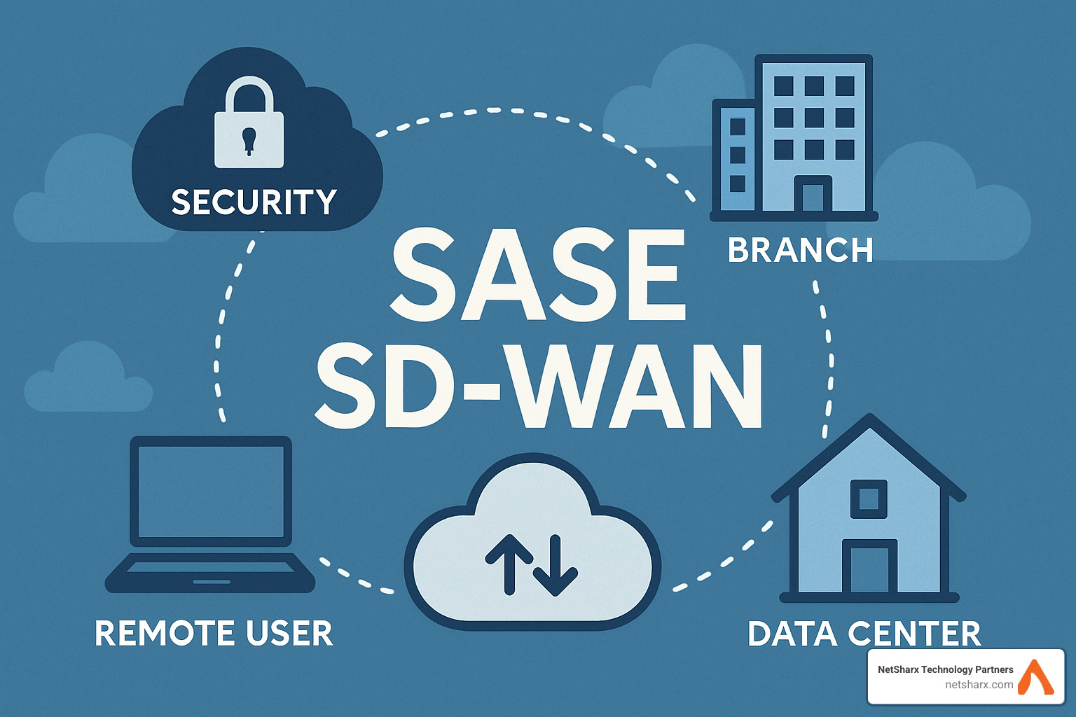 Network management dashboard showing unified SD-WAN and SASE orchestration interface - sase sd wan