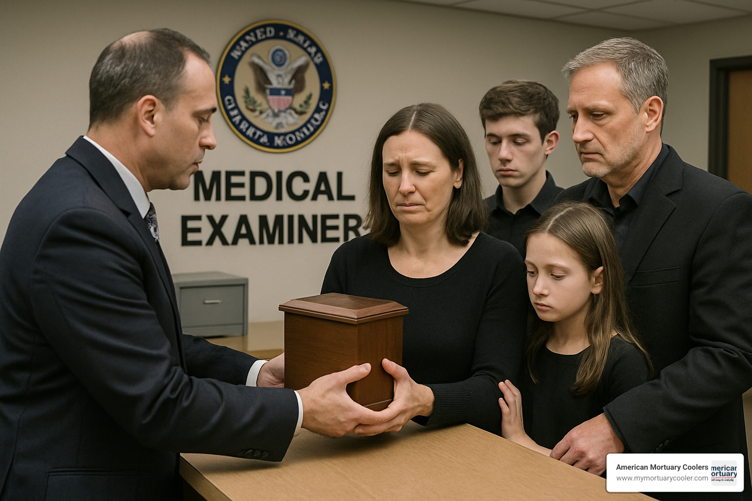 Family retrieving remains from medical examiner's office - Heights Crematory in Chicago Heights