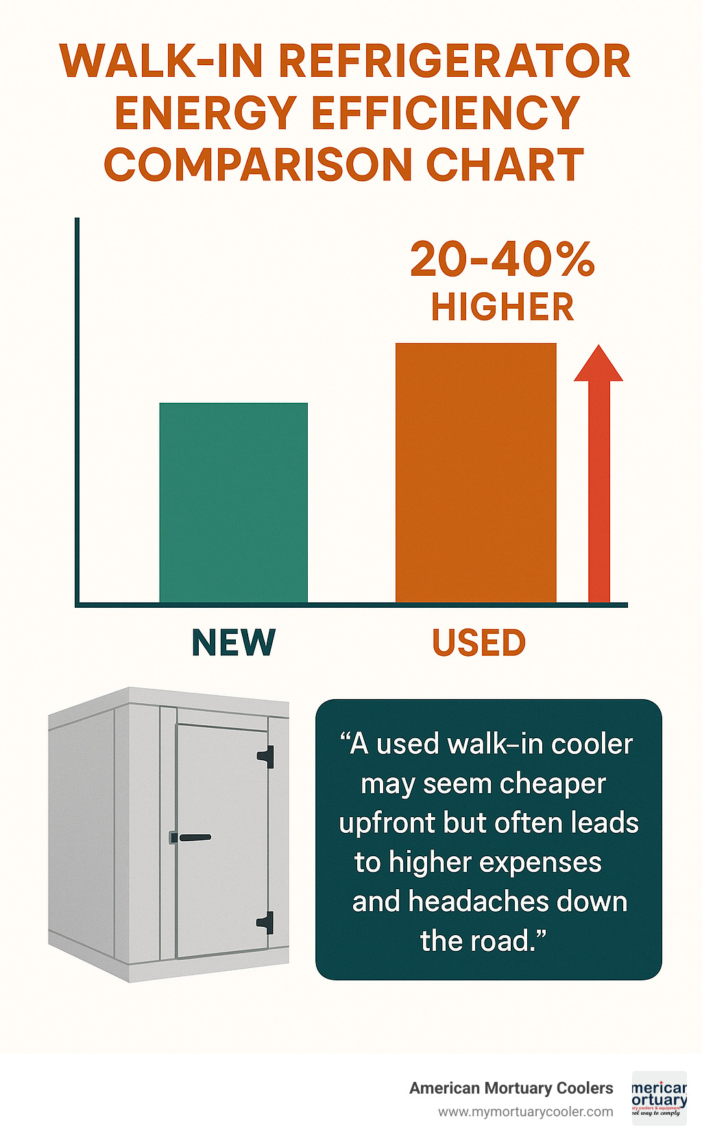 walk in refrigerator energy efficiency comparison chart - how much is a walk in refrigerator infographic 