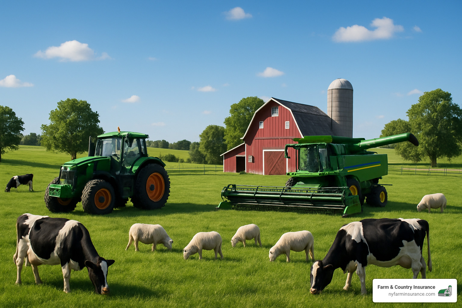 68c69793463f8223fb2b57a81b3b80c0b4533948 Insure Your Homestead: House and Farm Insurance Options Protect your property with house and farm insurance. Compare coverages, save on premiums, and secure your homestead today. farm equipment and livestock in pastoral setting - house and farm insurance