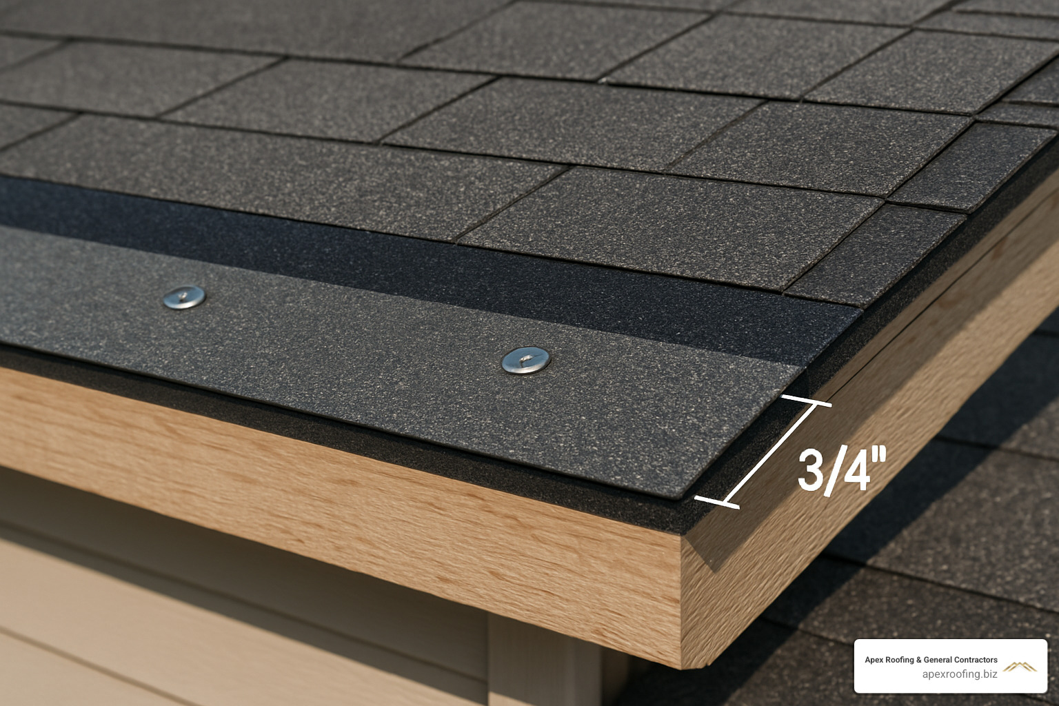 Detailed view of starter strip placement showing proper overhang and nail placement - installing 3 tab asphalt shingles