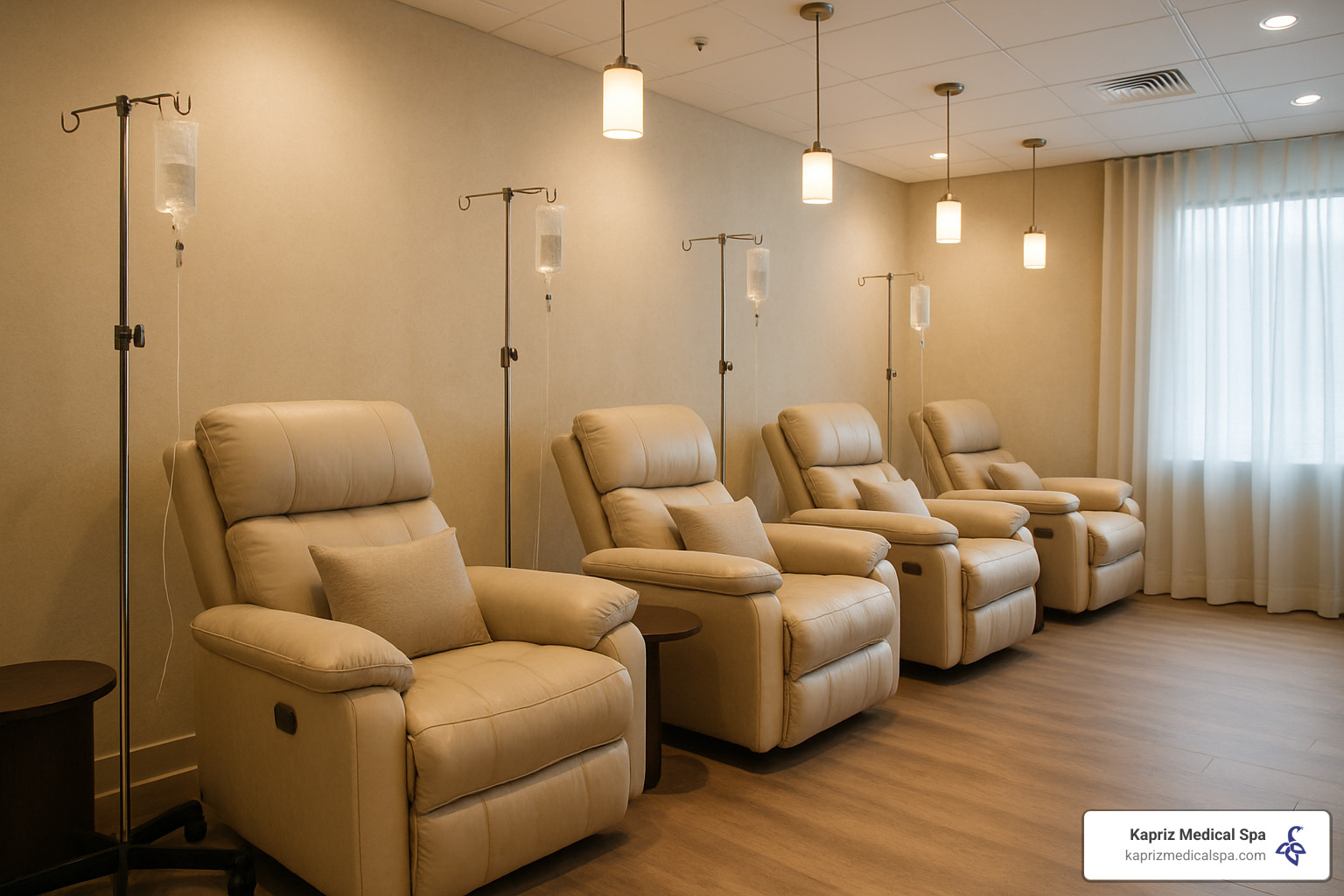 Comfortable IV therapy lounge with relaxing chairs - IV drip for health